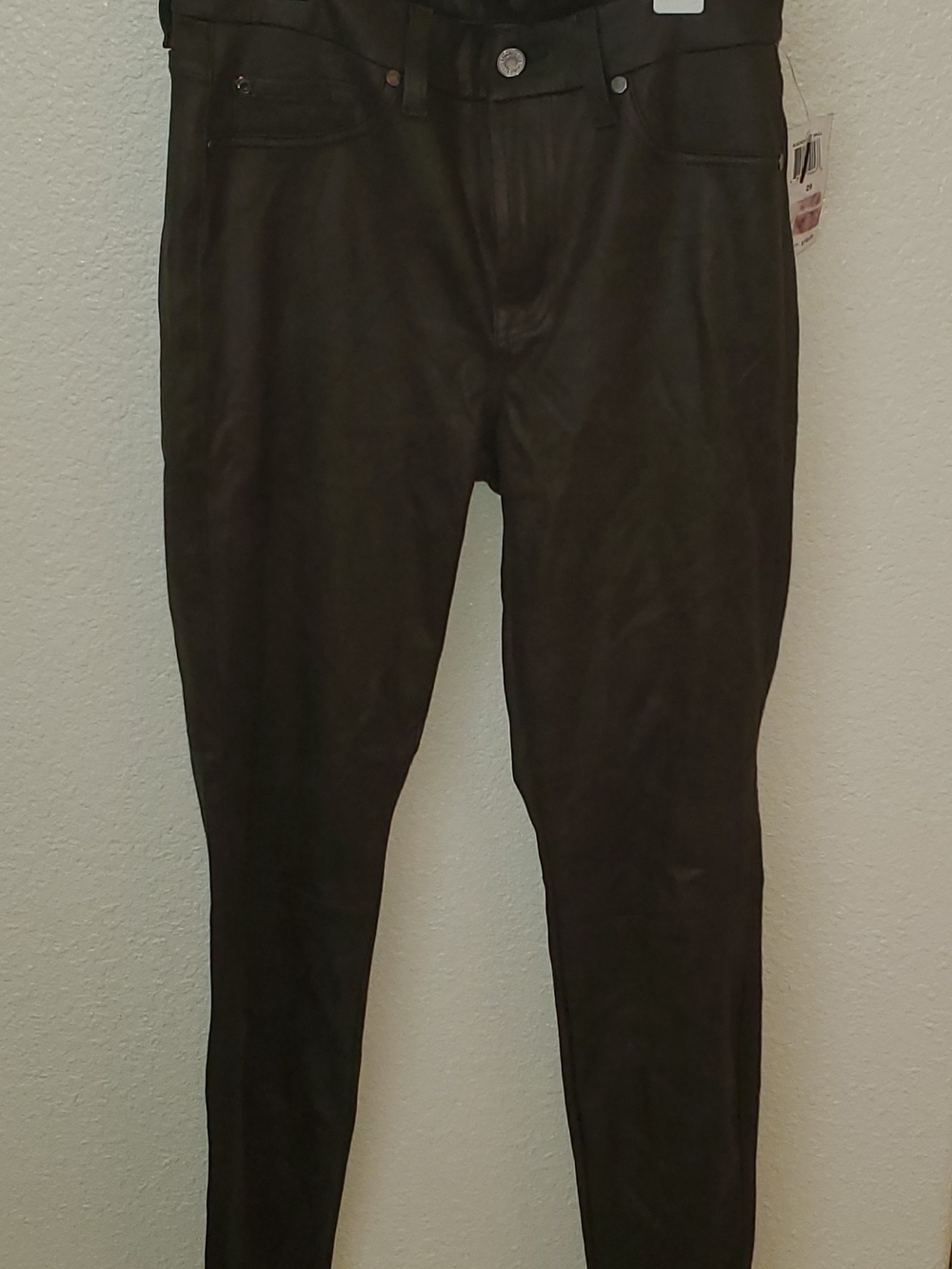 NWT Women's 7 For All Mankind Olive Crackle Knee Seams Soft Denim Jeans- Size 29